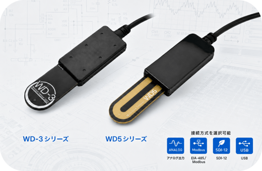 自社開発の土壌水分センサー WD-3・WD5シリーズ